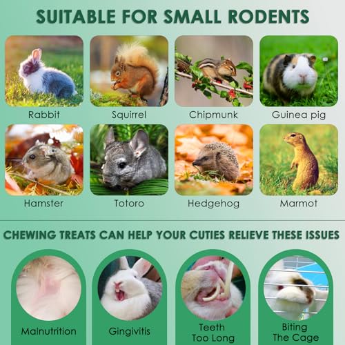 KATUMO Rabbit Chew Toys, 180g Timothy Grass Treats Small Animal Molar Toys for Guinea Pig Hamster Bunny Chinchilla Gerbil