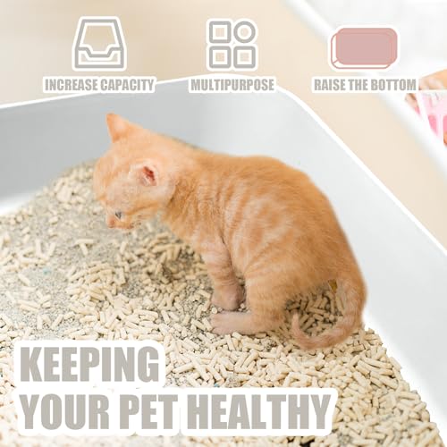 Small Litter Box, Plastic Kitten Litter Box, 13.9 x 9.8 x 3 Inch Open Litter Box for Small Pet, Easy to Clean (White 4PCS) - color: White 4PCS
