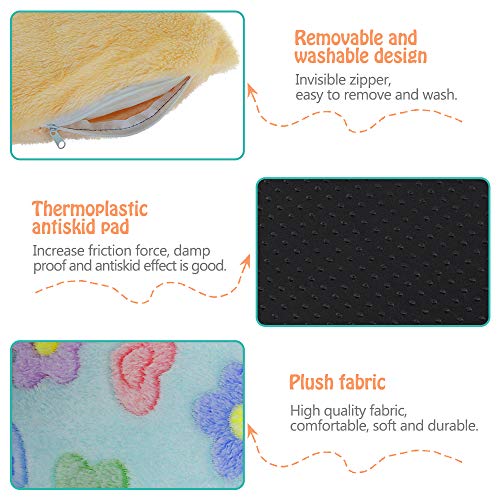 HOMEYA Small Animal Pet Bed, Sleeping House Habitat Nest for Guinea Pig Hamster Hedgehog Rat Chinchilla Hideout Bedding Snuggle Sack Cuddle Cup Cage Accessories with Removable Washable Mat(Blue) - color: Blue