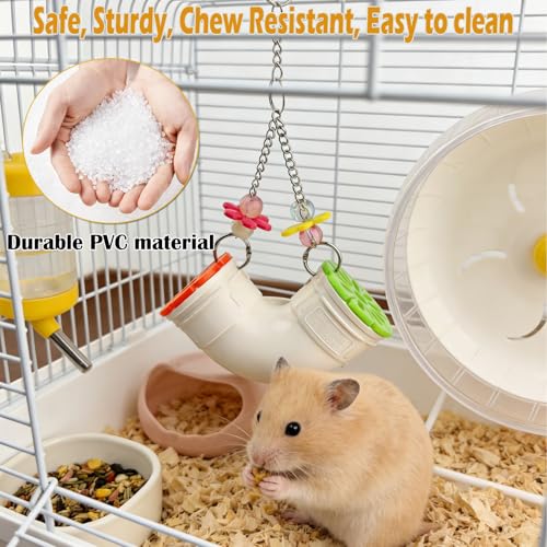Rat Enrichment Toy, Mouse Interactive Foraging Toys for Various Treats | Slow Feeder Hanging Fancy Mice Cage Accessories Tube Treat Dispenser Rodent Puzzle Toys for Rats Guinea Pig Parakeet