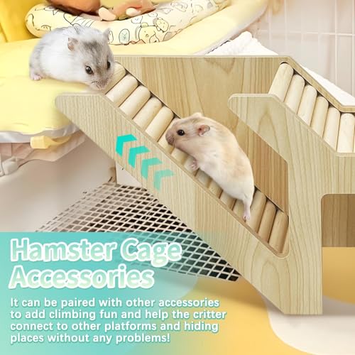 PINVNBY Hamster Burrow Tunnel Hideout Wooden Hamster Climbing Ladder Toy Cage Decor Accessories for Gerbil Mice or Other Small Animals (Simple Tunnel)