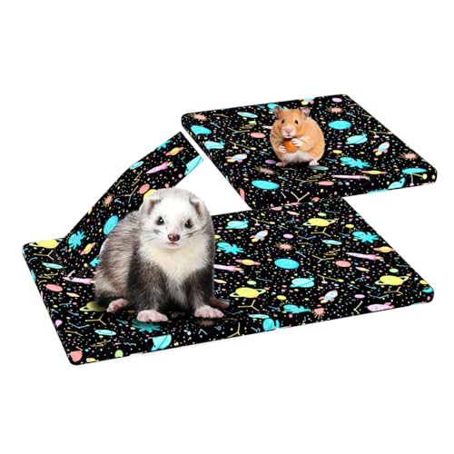 YKD Ferret Cage Liners for Ferret Nation & Critter Nation Cages | Waterproof Chinchilla Cage Accessories, Washable Bedding, for Ferrets, Chinchillas, Rats (Black, Bottom Pan Set) - size: Bottom Pan Set