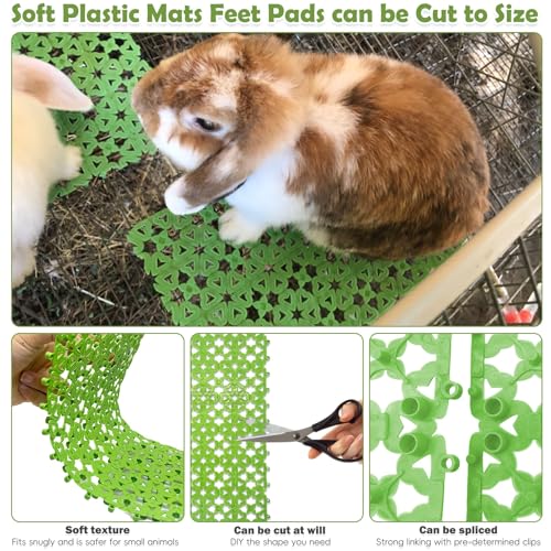 kathson 6PCS Rabbit Cage Mat Floor Bunny Foot Resting Pads Plastic Cage Mat for Pet Cats Dogs Hamster Rat Chinchilla Guinea Pig and Other Small Animals - size: 6 PCS