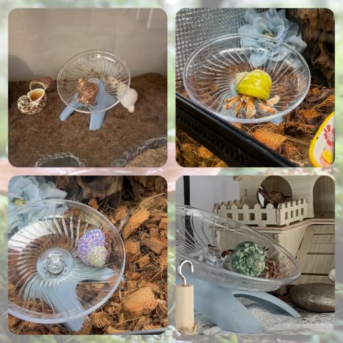 Hermit Crab Exercise Wheel - Silent Running Wheel for Crab Tank Accessories - Small Animal Wheel for Hamster Gerbils Hedgehogs (Blue) - color: Blue
