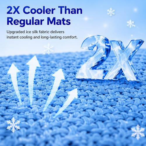 Large Dog Cooling Mat,36x24 in Twice The Ice Sensation | Newly upgraded weaving structure，Polymer ice sensitive material，The ice sensation is twice as strong - size: 36x24 in