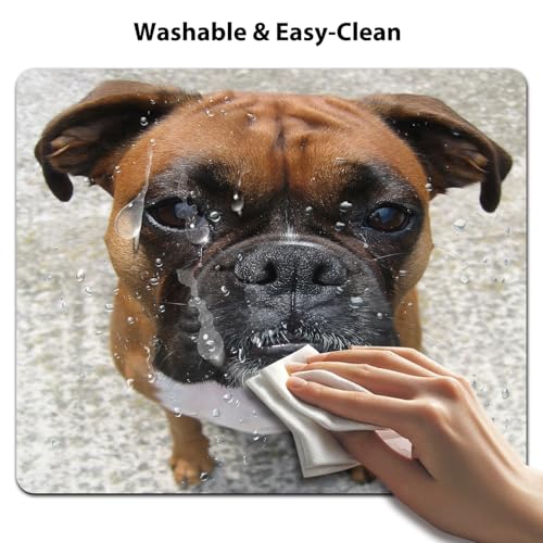 9.5x7.9 Inch Office/Gaming Mouse Pad, Adorable Boxer Dog with a Sad Expression Lovely Puppy Pet Funny Face Close-up Cute Anti-Slip Mat for Desk - color: Colorful Pattern Art03