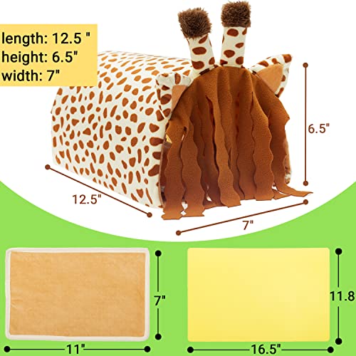 PAWNISAW Guinea Pig Hideout, Washable Fleece Tunnel House & Cage Tube | Small Animal Bedding & Cage Accessories, Playing Habitat for Hamster, Rat, Hedgehog, Chinchilla - color: Multi-colored