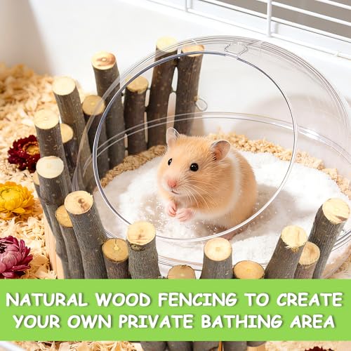 2 Pack Wooden Hamster Bridge, 10.6 Inch Flexible Rat Ladder Platform | Wood Hamster Fence, Climbing Ramp Rat Cage Accessories for Gerbils Guinea Pigs & Small Pets, Brown - color: Brown