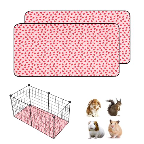 2 PCS Guinea Pig Cage Liner, Reusable Waterproof Guinea Pig Liner, Washable Small Animals Bedding, Super Absorbent Pet Pee Pads Guinea Pig Mats, Rabbit Mats for Cages (12 * 24 inch) - size: 12*24 inch 2pack