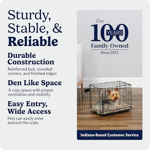 MidWest Homes for Pets 18-Inch iCrate for Tiny Breeds, Up to 10 lbs, Double Door Folding Dog Crate with Divider Panel, Leak-Proof Tray & Secure Latches, Portable, Durable & Easy to Assemble - color: Black - Double Door