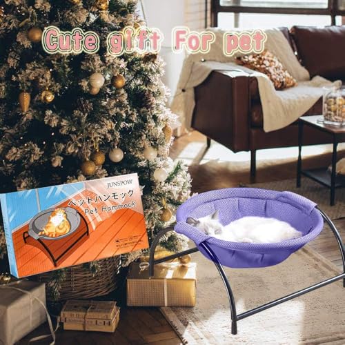 Cat Bed Sleeping Cat Hammock, 16.9in x 16.9in x 9.5in, Purple | Cat Supplies Pet Supplies Whole Wash Stable & Breathable Easy Assembly Indoors Outdoors, 16.9 in x 16.9 in x 9.5 in - color: Purple, size: 16.9"L x 16.9"W x 9.5"Th (Mesh)