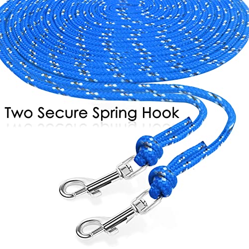 Reflective Cat Long Leash 15 FT, Outdoor Backyard Cat Tie Out Lead, Blue | Backyard Play, Reflective Nylon Rope, Dual 360° Swivel Hooks, Lightweight Cat Tie Out,Blue S, Small Pets - color: Blue, size: 15 FT