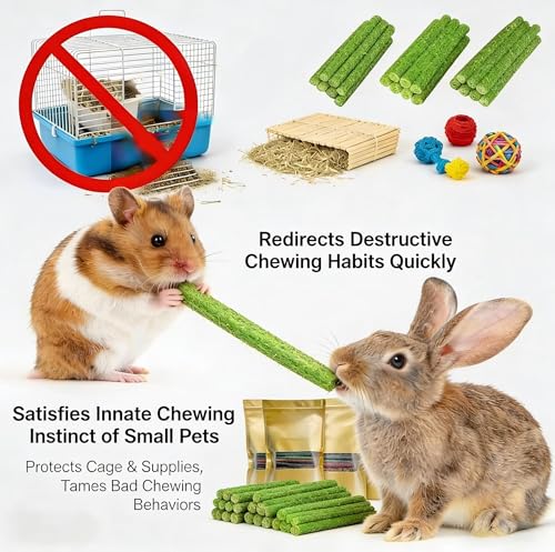 29PCS Chew Treat Rabbit Toys for Teeth Health | Natural Bunny Enrichment Toys for Boredom & Stress Relief, Keep Busy Toys for Guinea Pig Chinchilla Hamster Rat Gerbil Degu - color: 29Pcs Timothy grass