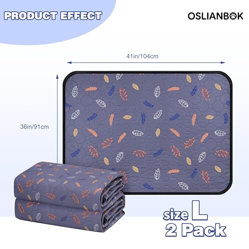 2'Pcs Washable Pee Pads, Reusable Puppy Pet Training Pads, Waterproof Dog Crate, Whelping Pad, Non-Slip Protects Against Urine Leakage Deep Grey Large - color: Deepgrey, size: Large