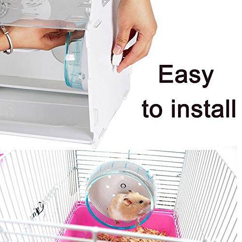 GOLDEAL 4.7 Inch Silent Hamster Wheel, Super Mute Spinner Exercise Running Wheel for Gerbils or Mice (Pink)