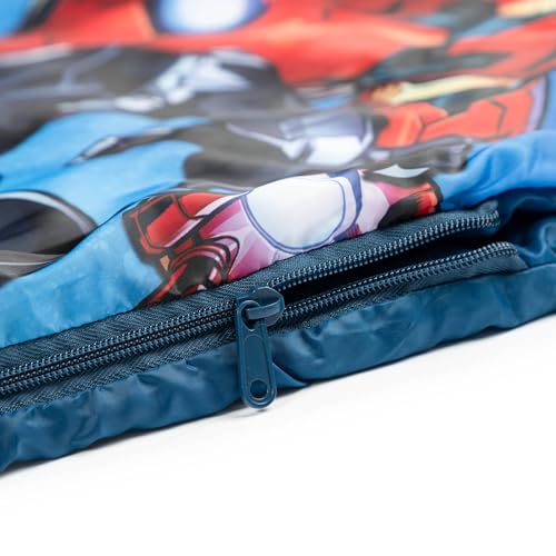 Jay Franco Marvel Avengers Battle Formation Slumber Sack - Cozy & Warm Kids Lightweight Slumber Bag/Sleeping Bag - Featuring Captain America, Iron Man, Black Panther, & Hulk - color: Multi - Avengers