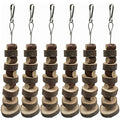 LWINGFLYER 6pcs Small Animal Chews Toy Natural Apple Wood Block Cage Hanging Molars Treats Snack for Hamsters Rabbits Bunny Bird Parrots Chinchilla Guinea Pig Gerbils Squirrels - color: 6pcs Natural Apple Wood