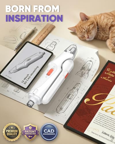 CATPICK 2-in-1 Cat Nail Clippers & Dog Nail Clippers Trimmers for Large Medium Small Dogs Cats Claw Trimmer Quick Sensor and Safety Guard USB Rechargeable with 2 LED Lights Dogs Nail Trimmer - color: Pink