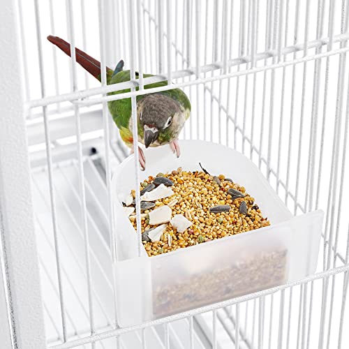 Yaheetech 54" Large Flight Bird Cage for Parrots Macaw Cockatiels Sun Parakeets Lovebird Green Cheek Conures African Grey Small Quaker Amazon Parrots with Rolling Stand, White - color: White