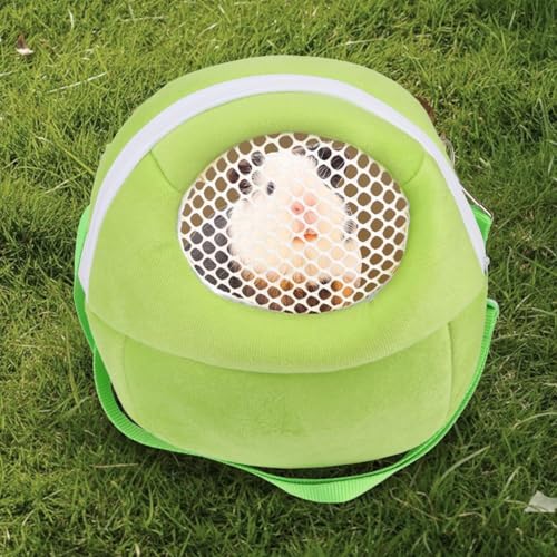 Hypeety Pet Carrier Bag Breathable Portable Travel Backpack for Guinea Pig | Breathable mesh pouch, hands-free sling outgoing bag, secure zipper, for hedgehog/hamsters/sugar glider/chinchilla, green - color: Green