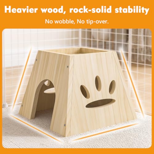 XiaZ Guinea Pig Hideout,Cute Guinea Pig House,Sturdy Small Animal House with Large Front Cave, Side Ventilation Holes, Thick Durable Wood,Habitat Hideout for Dwarf Rabbit, Hamster, Chinchilla - size: style1:7.5 x 9.4 x 9.4 inches