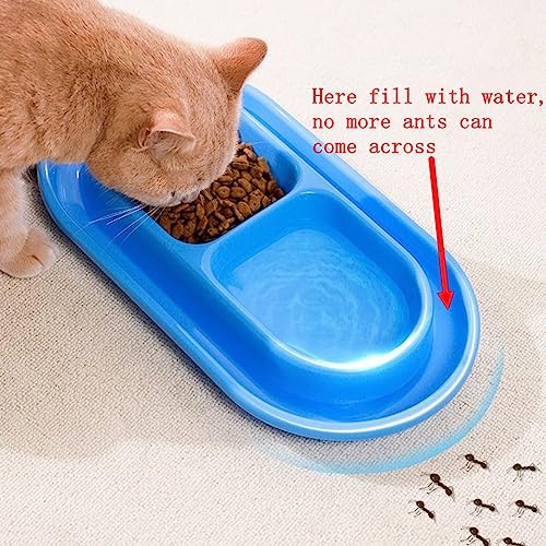 Cat Kitten Dish Dog Puppy Feeder Pet Bowl Ants go Away Grey, S | Ant Proof Cat Food Bowl, No Spill Dish, Outdoor Feeding, Deep Wide Water Moat, Ants Barrier Blocks Ants, Lightweight Plastic - color: Grey, size: Small