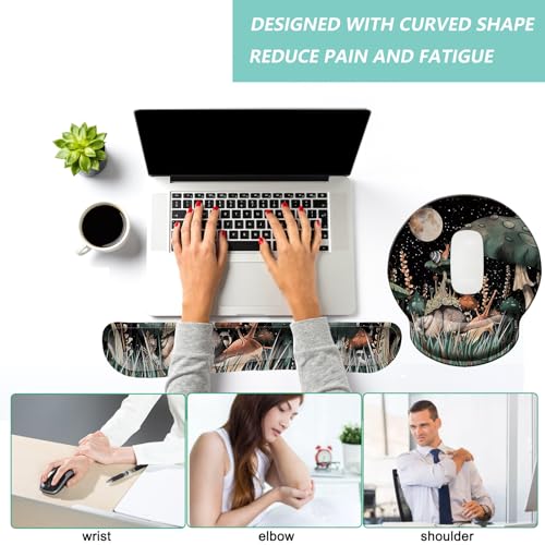 Keyboard Wrist Rest Pad Mouse Pad with Wrist Support Set of 3, Mousepad with Non-Slip Rubber Base, Ergonomic Memory Foam Mouse Wrist Cushion Support for Home Office Laptop Computer Gaming, Snail - color: Snail