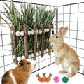 Wood Rabbit Hay Feeder,Hanging Guinea Pig Hay Holder,Biting Resistant Bunny Grass Holder,Small Animals Feeding Grass Manage Rack Dispenser for Chinchilla,Hamsters Cage Accessories