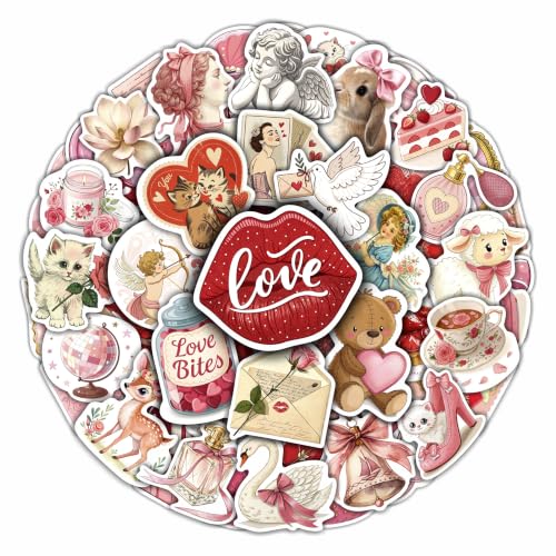 100Pcs Coquette Stickers and Decals for Laptop - Pink Aethetic Stickers for Water Bottle - Coquette Gifts - Gift for Women & Men - color: Coquette Stickers