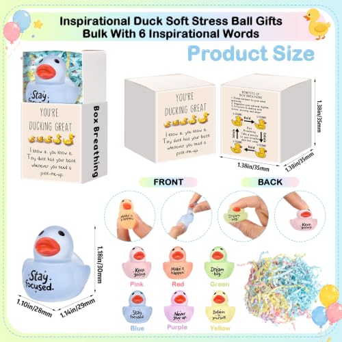 24 Sets Duck Gifts Cute Stress Balls with Support Gift Boxes | You're Ducking Great Party Favors, for Employee Coworker Friends, Office Positive Relief Desk Decor - color: Multicolor, size: Duck 3
