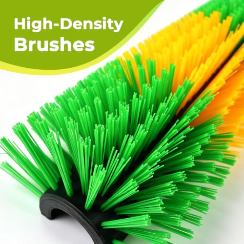 2 Pack Horse Brush Goat Scratching Post, Livestock Scratching Brush | with Cleaning Tool, Gloves, Stiff Bristle, Itch Relief, Self-grooming, Full Massage, Livestock Brushes Set Includes 8 Screws - color: Green