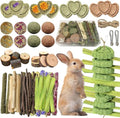 68pcs DIY Rabbit Chew Toys,Rabbit Toy for Bunnies Boredom Bunny Toys for Teeth, Timothy Stick, Apple Sticks, Sweet Bamboo, for Guinea Pig, Hamster, Chinchilla, Rat (19.04 Ounces (Pack of 1))