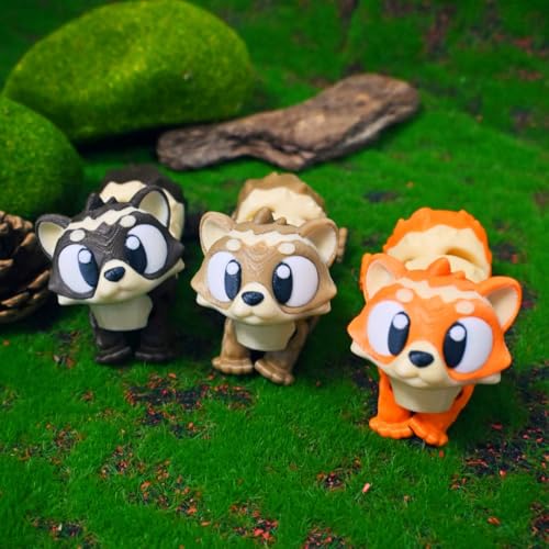 3D Printed Ferret, 3D Printed Animals, Full Articulated Flexible Fidget Toys for Desk Décor - Brown - Small - 5.5Inch - color: Ferret-brown