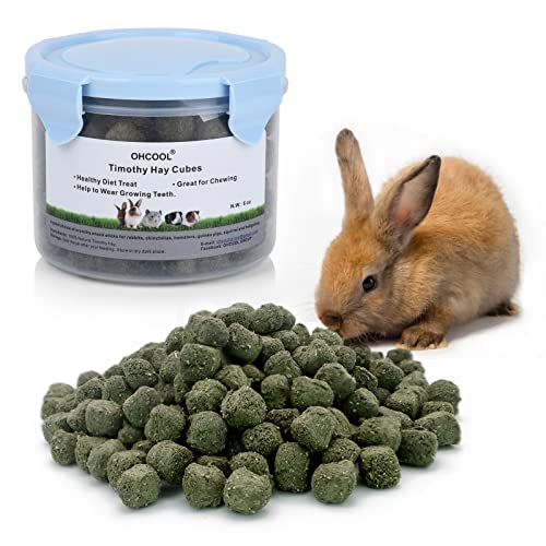 Timothy Hay Cubes 24 oz (4 * 6oz) -100% Natural Timothy Hay Made Pellets for Rabbits Tortoise Guinea Pig | 100% natural timothy hay cubes, specially for rabbits, sulcata tortoises, guinea pigs - size: 1.5 Pound (Pack of 1)