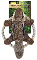 RUFFIN' IT Rhode Island Textile Woodlands Chipmunk Plush Dog Toy with Rope Chew Ring, Mutli, 8.5 inch (Pack of 1), All Breed Sizes - size: Small, style: Chipmunk