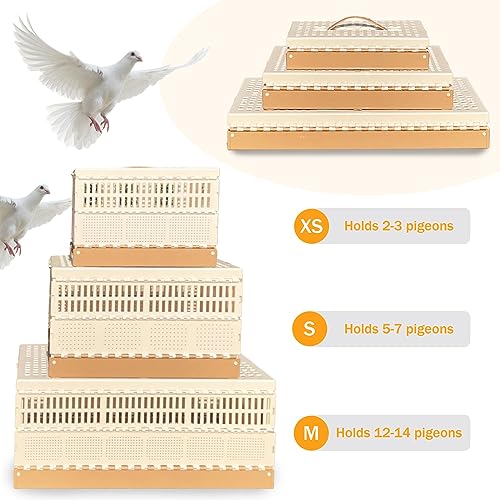 Folding Pigeon Cage Racing Pigeons Travel Cage Pairing Cage Plastic Two Doors Nest Box for Training and Release, Competition(S) - size: S