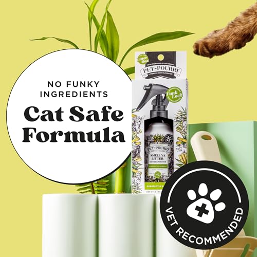 Pet-Pourri Smell Ya Litter Cat Litter Deodorizer Spray, Purrfectly Bamboo 3.4 Fl Oz, Up to 170 Uses,Pet Odor Remover Essential Oils Air,Carpet,Urine,Vet Recommended, Bergamot Bamboo Scent,(Pack of 2) - size: 3.4 Fl Oz (Pack of 2)