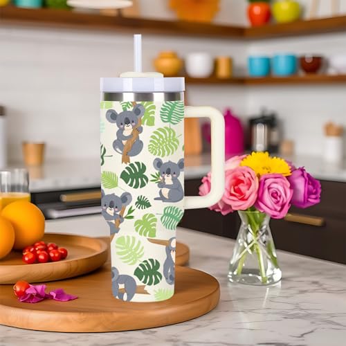 momocici 40oz Koalas Tumbler with Handle Gifts for Women.Koala Lover Cups Tumbler Gifts for Women.40 oz Birthday Christmas Koala Cup Tumblers for Koalas Lover. - style: Koala