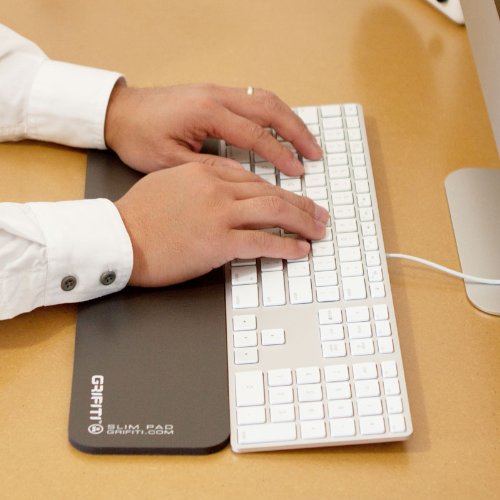 Slim Wrist Pad 17" x 4" x 0.25" Wrists Rest Pads for Standard Computer Keyboards - Ergonomic Keyboard Support Accessories & Carpal Tunnel Resting Hand Rests (Black Poly Nylon Surface) - size: 17" x 4" x 0.25"