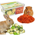 Hamiledyi Rabbits Chew Treats Dried Brussels Sprouts & Carrots for Guinea Pigs Chinchillas Hamsters Bunny Natural Small Animal Chew Toys for Teeth Grinding Foraging Treats (13.8OZ) - style: Style B