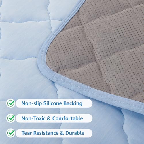 LOOBANI Dog Cooling Mat for Large Dogs - 40" x 28" Cooling Mat for Pet with Anti-Slip Bottom, Washable Q-MAX>0.5 Arc-Chill Pet Cool Mat for Dogs, Cats, Bed, Sofas, Crate, and Kennels - color: Blue, size: Large (40''x28'')