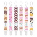 babygoal Pacifier Clips, 6 Pack Binky Paci Holder Leashes Fits for Most Baby Pacifiers and Binkies - color: chocolate,cake