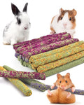 Bissap 22PCS Rabbit Chew Sticks, Mixed Natural Flower Rose Dahlberg Daisy and Forget-me-not Timothy Hay Chew Toys Treats for Rabbit Bunny Chinchilla Guinea Pig Hamster Other Small Animals Molar Snacks - size: 22 pieces