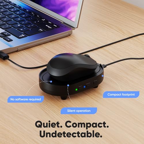 Undetectable Mouse Mover Jiggler, Adjustable Activity, Optional Shut-Off Timer, Random Movement Engine, No Software, Quiet & Undetectable Operation, USA Company (Dual Disc) - style: Dual Disc
