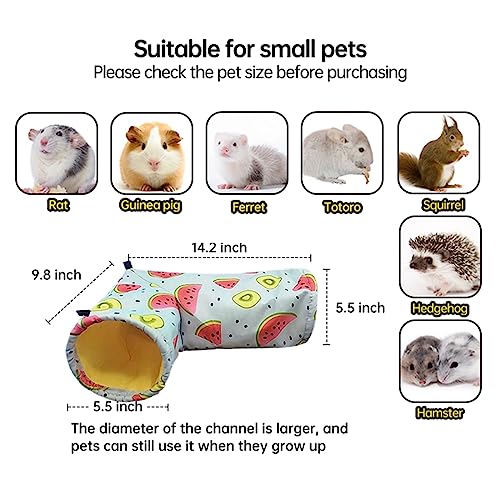 Large Caliber Guinea Pig & Rat Tunnel Hideout & Hammock, Corner Hideout Toy for Guinea Pig, Ferret, Hedgehog & Piggy to Hide and Shuttle (3. Tunnel-Watermelon) - color: 3. Tunnel-watermelon