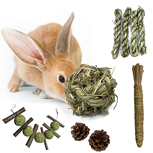 Hamiledyi Rabbit Seagrass Mat Bunny Chew Toys for Teeth Hanging Activity Mat Rabbit Enrichment Activity Mat Small Animal Toys for Hamster Guinea Pigs Gerbil Birds - color: B