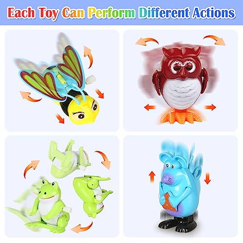 32 PCS Assorted Wind-up Toys for Kids, Bulk Windup Animals Walking Jumping Swimming Flipping Clockwork Toys Stocking Stuffers for Kids, Easter Basket Stuffer