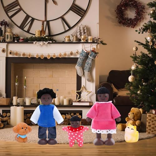 ONEST 10 Pieces Wooden Dollhouse Family Set Mini People Figures Sets Dollhouse Dolls Wooden Doll Family Pretend Play Figures Accessories for Pretend Doll House - style: Harmony Style