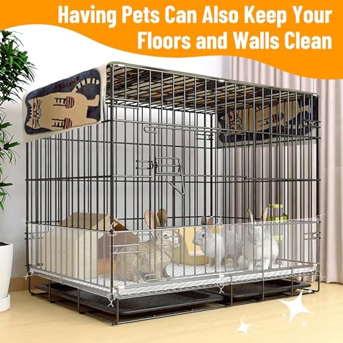 PETKNOWS 12 Pack 11.8x5.9 inch Clear Cage Edge Liner Protection for Rabbit | Clear PVC, Guinea Pig and Rabbit, Cage Edge Liner Protection and Urine Guard , 50 Zip Ties Included - color: Transparent, size: 30X15 CM