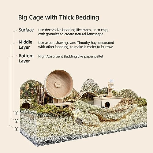 Niteangel Aspen Shaving Hamster Bedding: 30L Absorb Odors & No Dust | Respiratory-Friendly & Encourage Digging Instinct - DIY Tunnel System for Syrian Dwarf Hamster Gerbil Mice Rat or Small Pets - size: 30L - 8mm